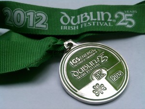Dubln Irish Fest 5k 2012 medal