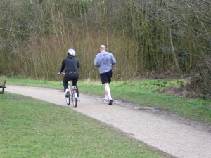 Andy and sister heading off down the path